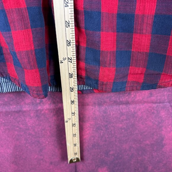 ORIGINALS BY JACK & JONES MEN'S FLANEL LONG SLEEVE PLAID SHIRT RED & BLACK "S" - Picture 10 of 14